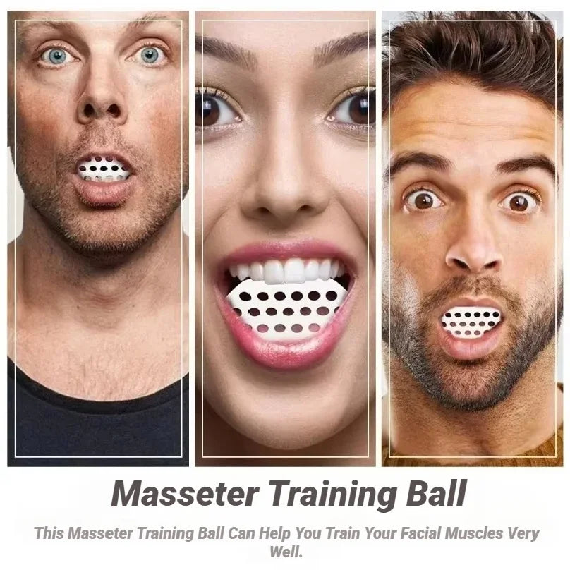 1/2Pcs Large Jaw Exerciser Fitness Jawline Muscle Training Double Chin Reducer Neck Face Slimming Mouth Jawliner Silicone Chew