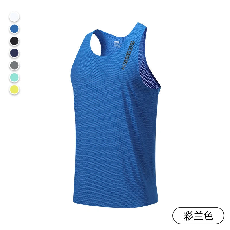 NEW Adult Men Running Outdoor Shirts Tight Gym Tank Top Fitness Marathon T-shirts Sport Exercise Basketball Vest Clothes