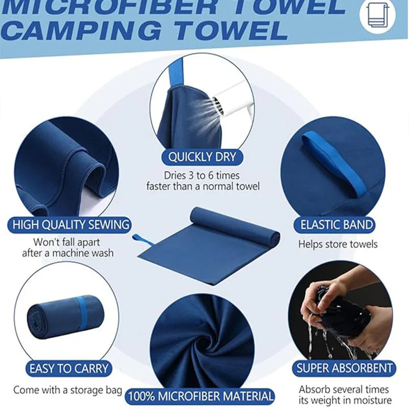 Microfiber Towel for Body Fitness Towel Swimming Serviette Microfibre Voyage Gym Camping Towel Woman Serviette De Sport YYKGMJ03