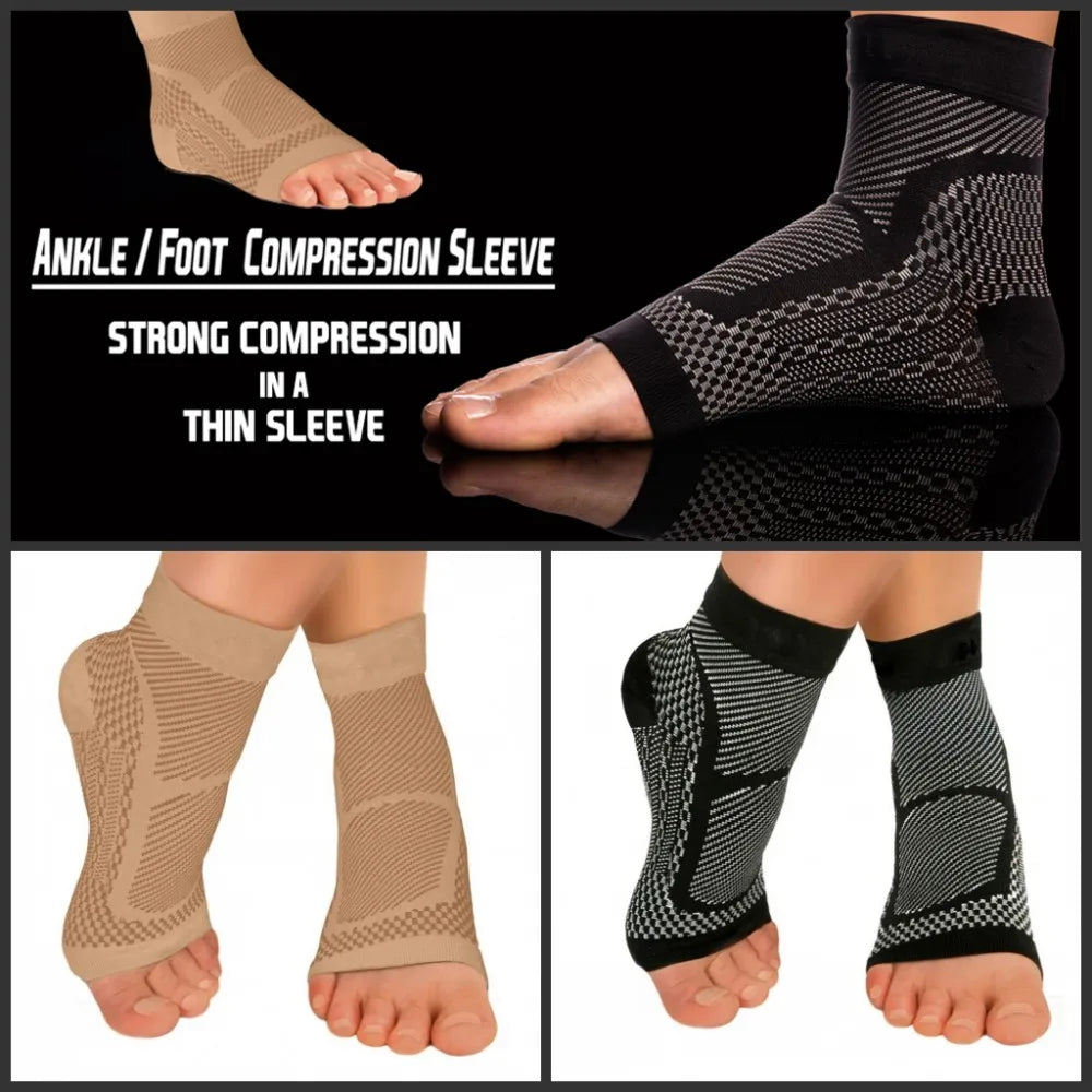 1pair Sports Ankle Brace Compression Sleeve Plantar Fasciitis Sock for Heel Spur Pain Ankle Brace Compression Support Sleeves