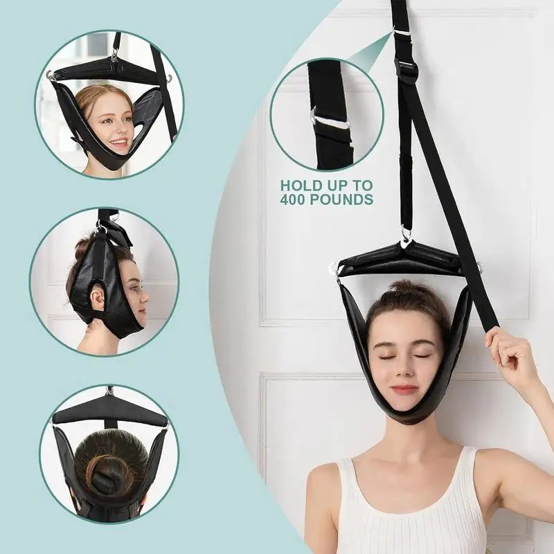 Neck Stretcher Neck Traction Device Neck Traction Corrector Over The Door Spine Stretching Kit for Men Women Neck Relaxation