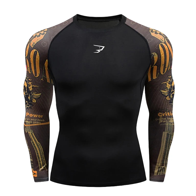 Men Running Compression T-shirt Long Sleeve Sport Tees Gym Fitness Sportshirts Male Jogging Sportswear Homme Athletic Shirt Tops