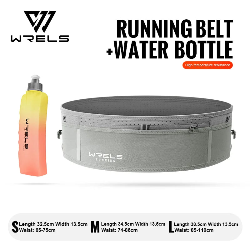 WRELS Waist Bag Invisible Elastic Running Belt Multi-Function Fanny Pack Waterproof Close-Fitting Marathon Waist Belt Bag