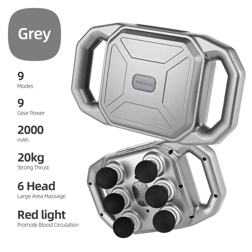 Fascia Gun 42-heads Deep High Frequency Vibration 42mm Wireless Waist and Back Massager Body Relaxation Shoulder Calf Massager