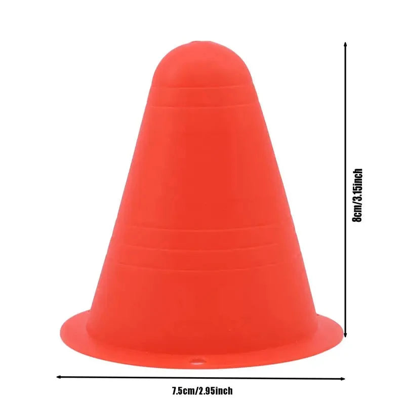 10 Pieces Marking Training Road Cone Roller Skating Pile Durable Skates Roadblock Portable Football Training Obstacle Props
