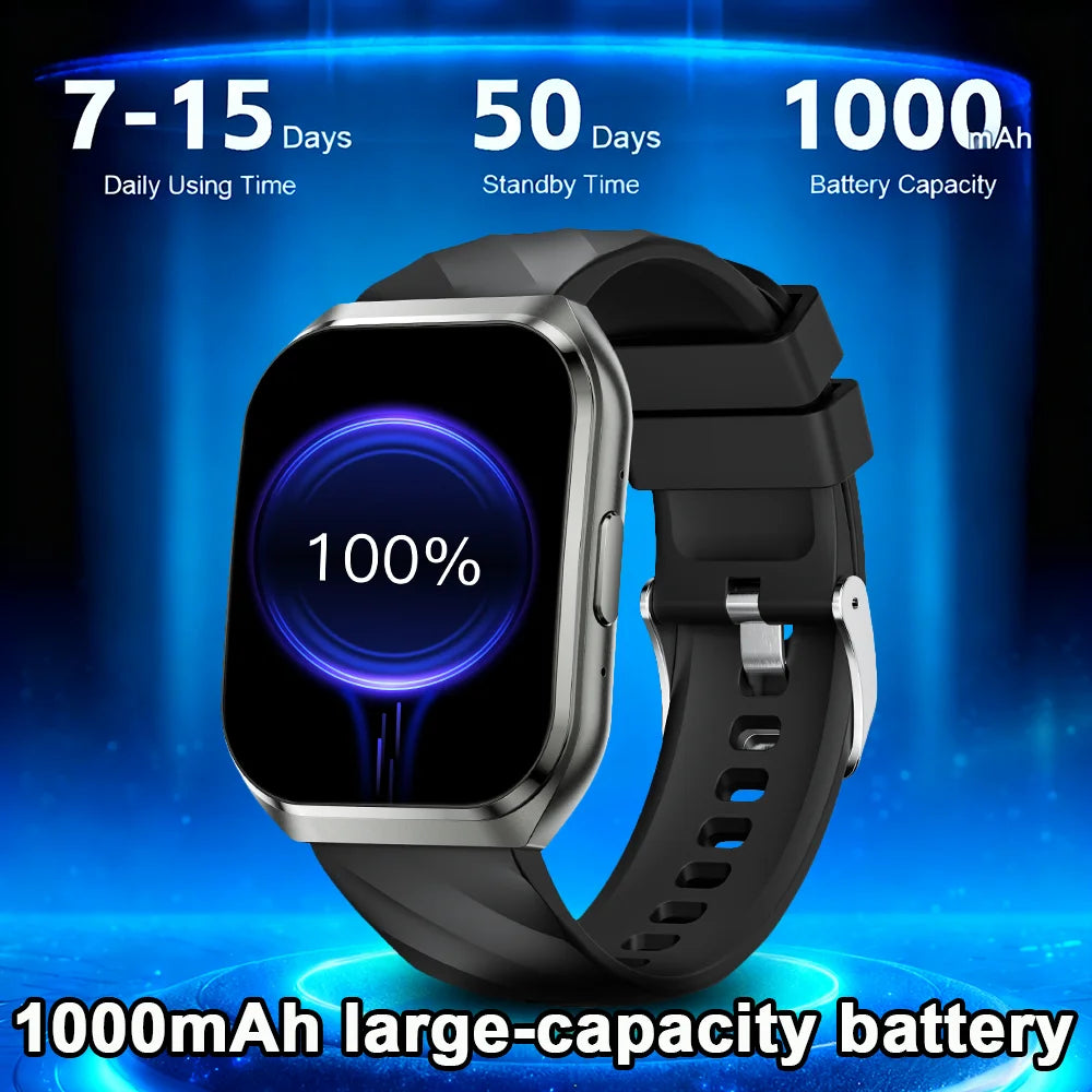 2026 NEW Smart Watch 1000mAh Large Battery Sports Modes Tracker Heart Rate Bluetooth Call 1.83'' HD Screen Waterproof GPS Woman