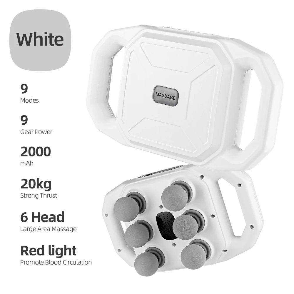 Fascia Gun 42-heads Deep High Frequency Vibration 42mm Wireless Waist and Back Massager Body Relaxation Shoulder Calf Massager