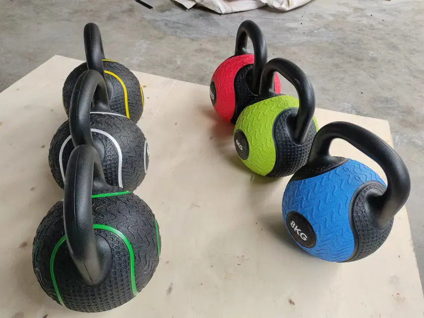 3KG 4KG Home Workout Equipment Rubber Coated Sand Filled Kettlebell