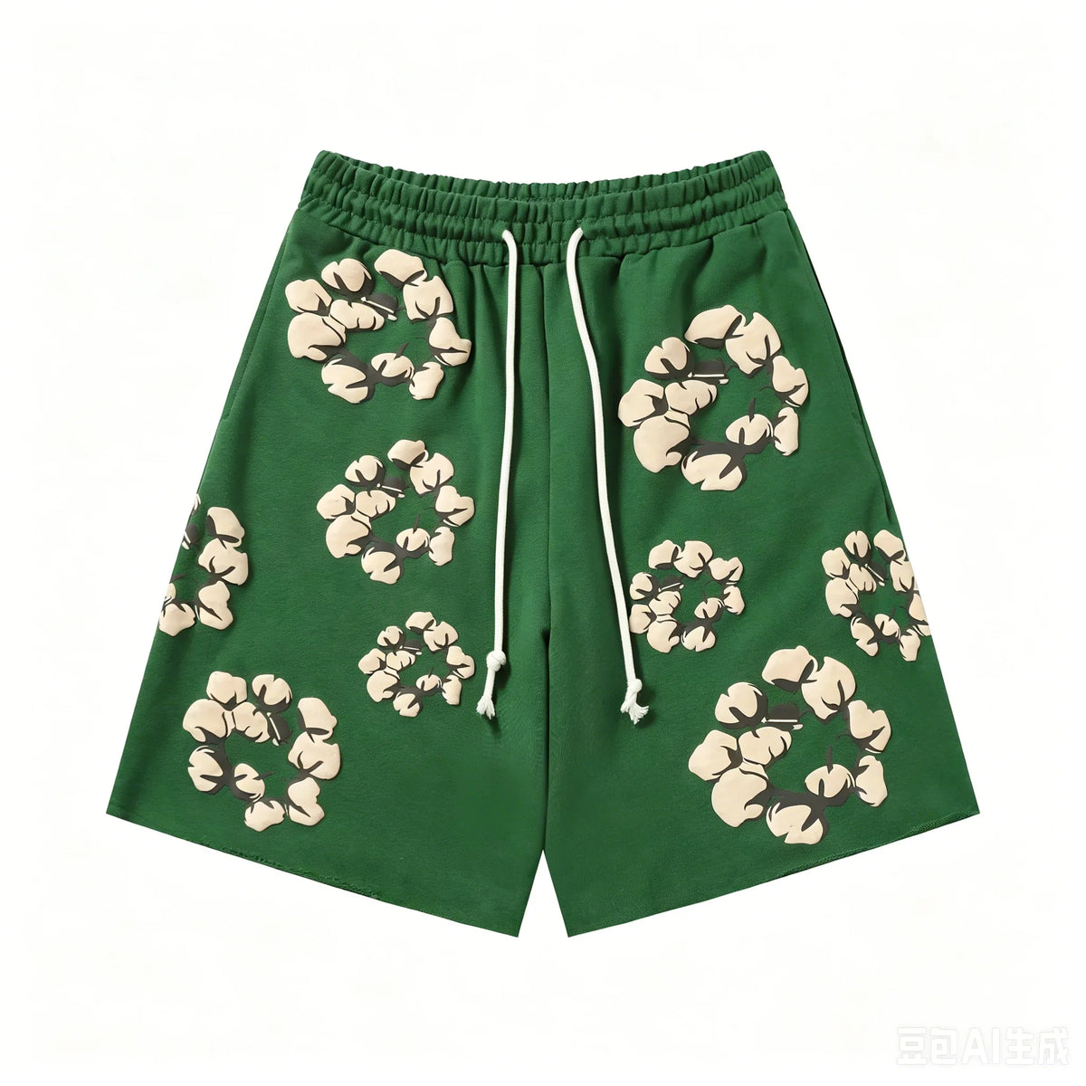 2026 Summer New Men's Navy Wreath 3D Print Sweat Shorts Oversized Pants, Suitable for Daily Wear and Training Kids