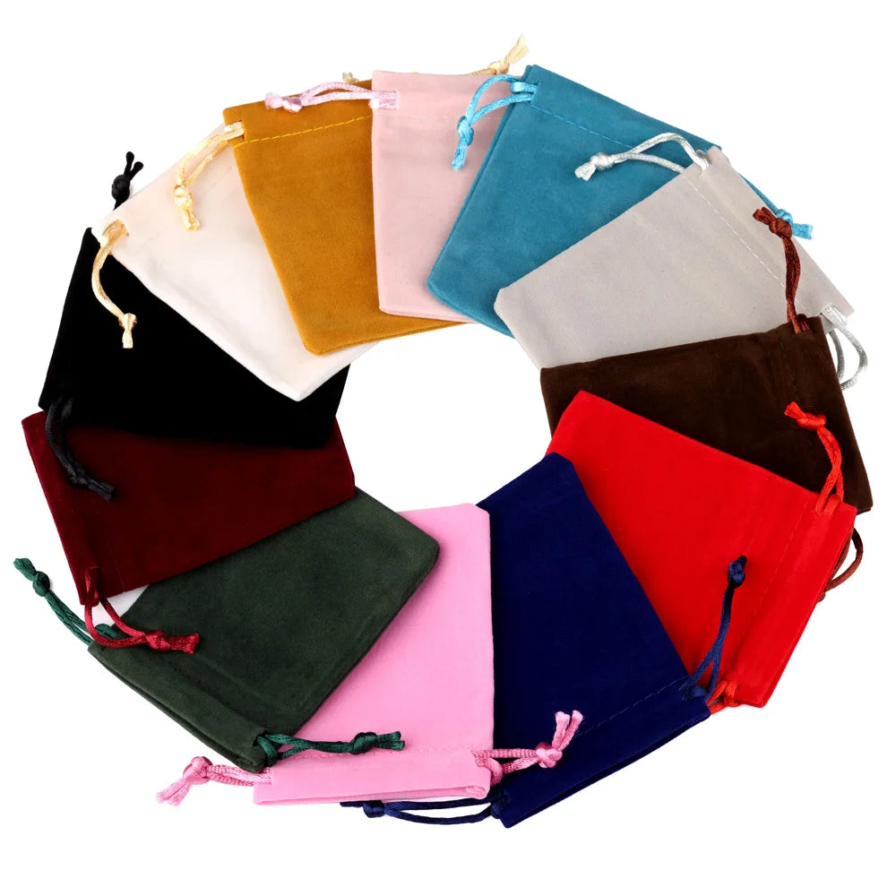 10pcs/lot 5x7 7x9 10x12 12x15cm Velvet Jewelry Bags Wedding Packaging Party High Quality Drawstring Packing Gift Bags & Pouches