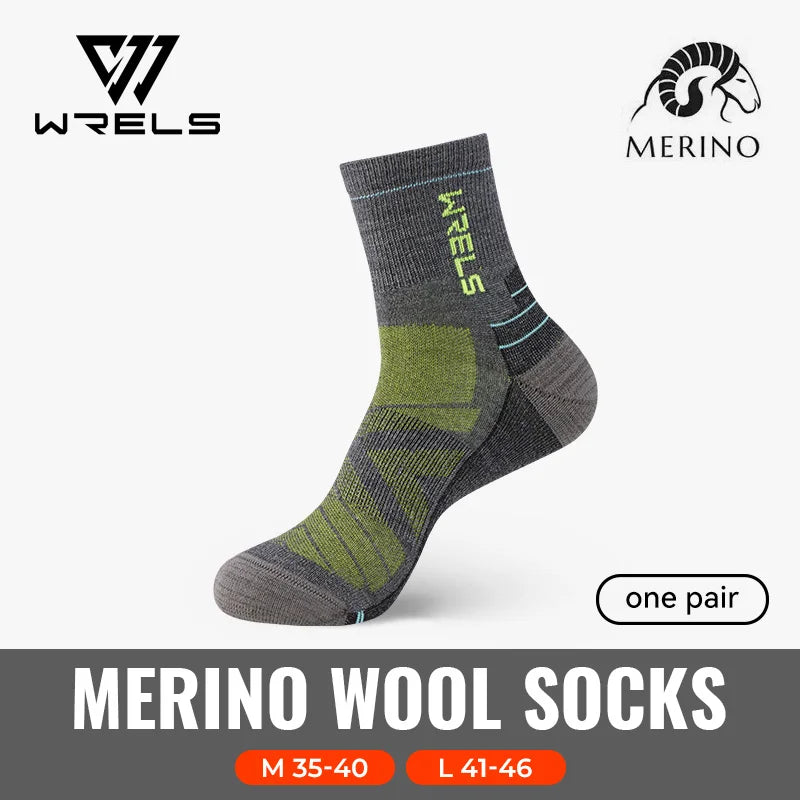 WRELS 1/2/3pairs Merino Wool Socks Thermal Warm Winter High Elastic Thick Hiking Socks Moisture Absorption Wool Sports Socks