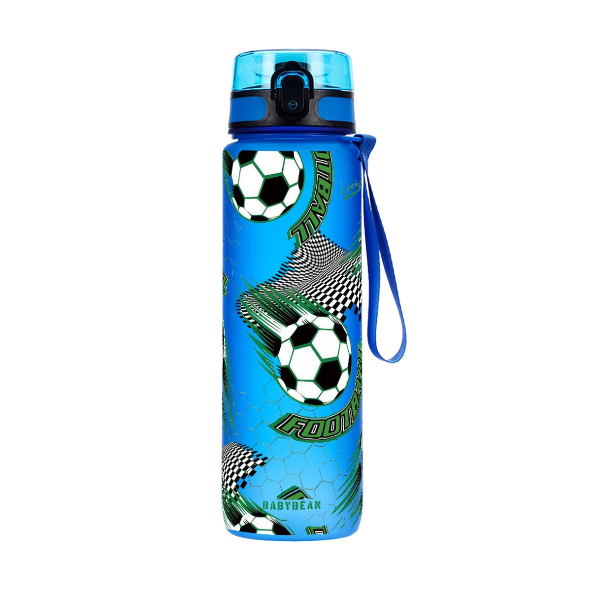 750ml Football Pattern Kids Water Bottle Leak Proof Flip Lid Portable Sports Drink Cup For Boys Outdoor Sport
