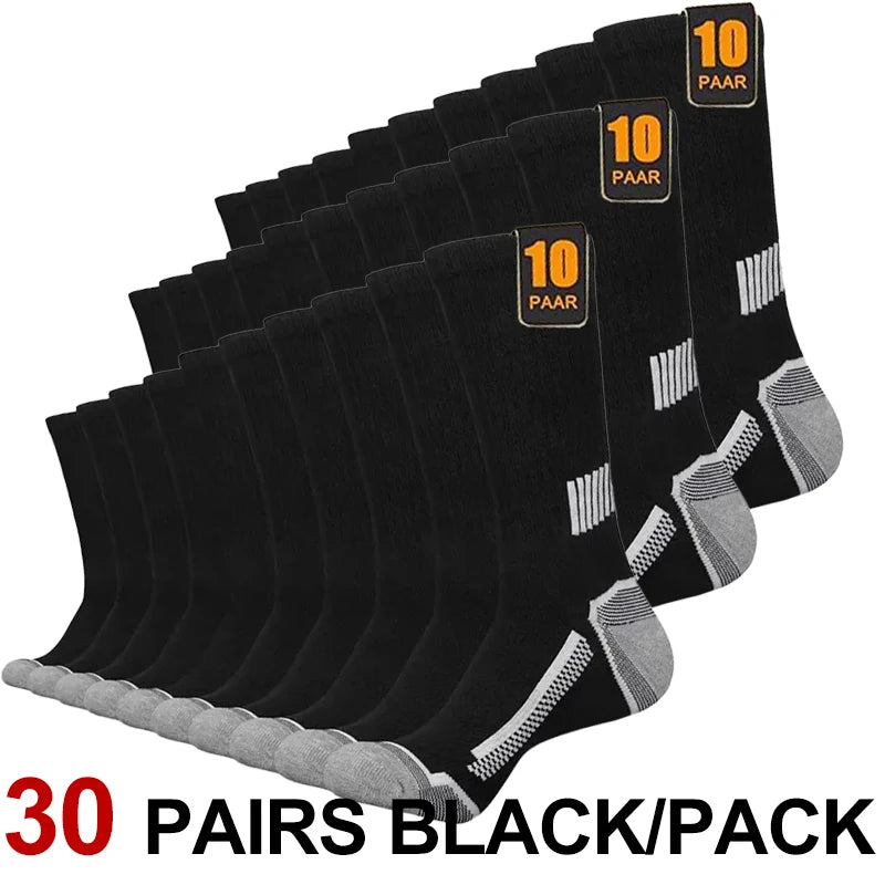 10/30 Pairs Neutral Solid Color Round Neck Socks Spring Summer Sweat Absorbing Breathable Comfortable All-season Sports Socks