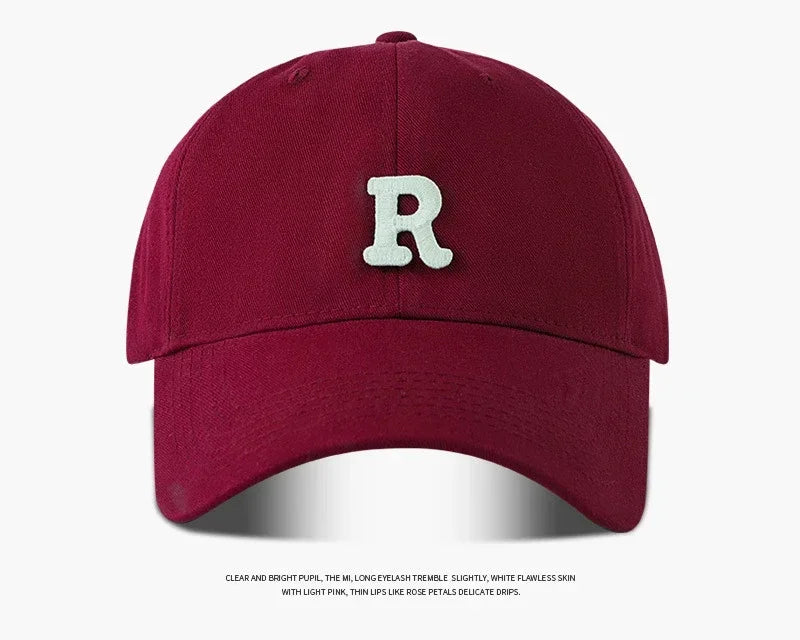 2025 Large Head Circumference Baseball Cap Men's /Women's Dome Hat Soft Top Cap 60/65cm Sun Protection Letter R Hat Adult Caps