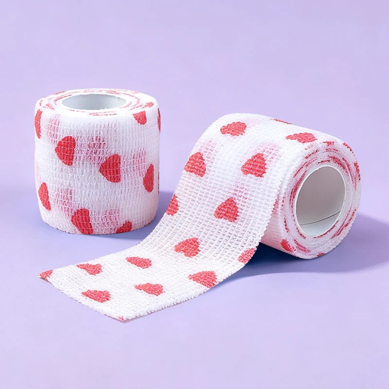 5 Rolls Athletic Wrap Tape Self Adhesive Elastic Bandage Elastoplast Sports Protector Knee Finger Shoulder Tattoo Accessories