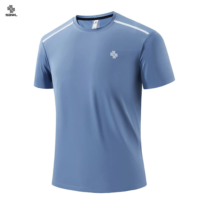 SBWL 2026 Summer Men's New High Quality Outdoor Fitness Running Breathable T-Shirt Fashion Light Fast Dry Short Sleeve Tops