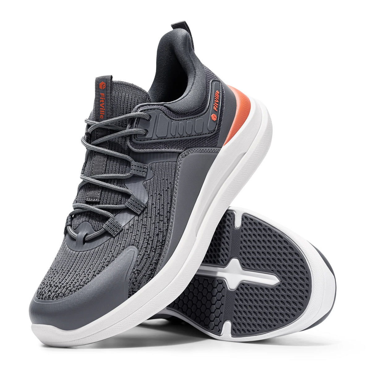 FitVille Sports Sneakers Extra Wide Toe Box Walking Shoes for Men Breathable Comfort Gym Running Shoes Slip-resistant Size 40-50