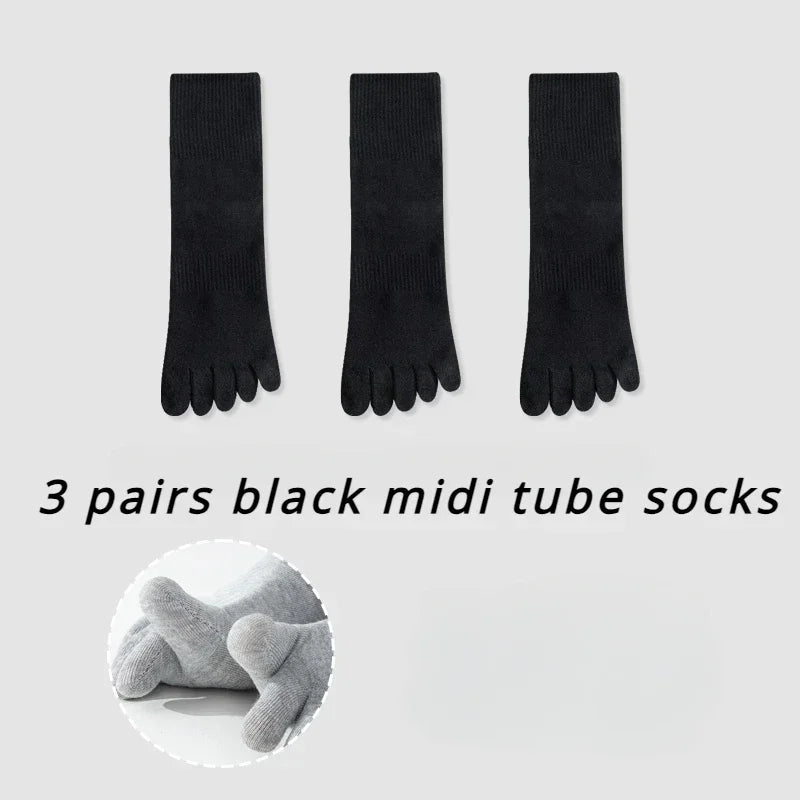 3 Pairs High Quality Cotton Toe Socks Men Five Finger Socks Men Anti-slip Crew Ankle Socks with Separate Fingers Men Comfortable