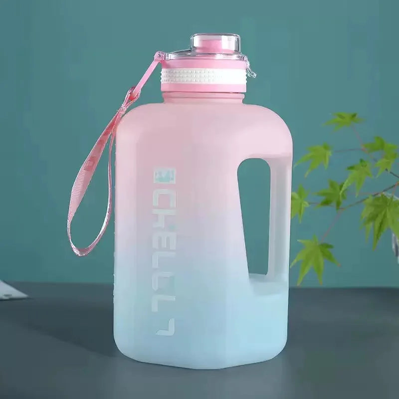 3 Liter Sports Water Bottle With Handle Large Capacity Fitness With Scale Gradient Kettle Outdoor Plastic Portable Water Bottle