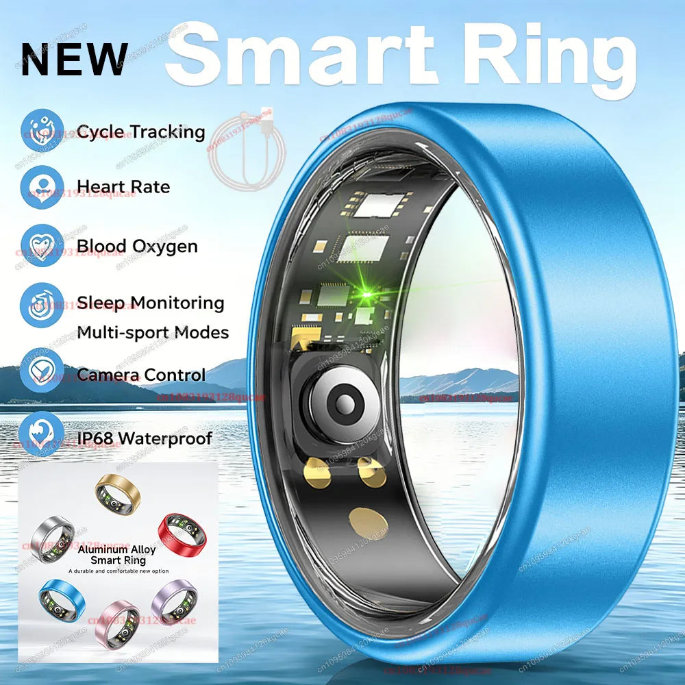 2026 New Smart Ring Heart Rate Blood Pressure Sleep Monitoring Motion Tracking IP68 Waterproof Men Women Smart Ring Holiday Gift