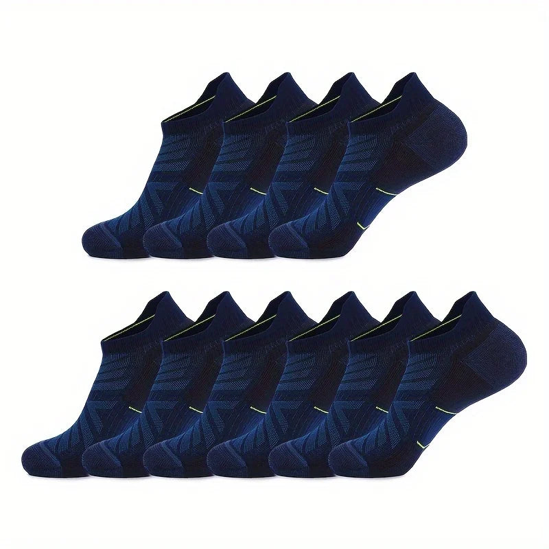 5 Pairs Unisex Merino Wool Ankle Hiking Running Socks Compression Support Thick Cushion No Show Socks Men Women Socks Breathable