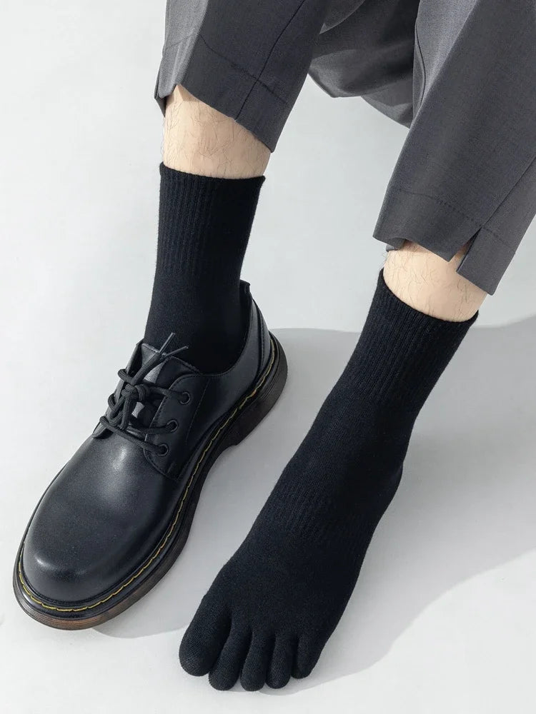 3 Pairs High Quality Cotton Toe Socks Men Five Finger Socks Men Anti-slip Crew Ankle Socks with Separate Fingers Men Comfortable