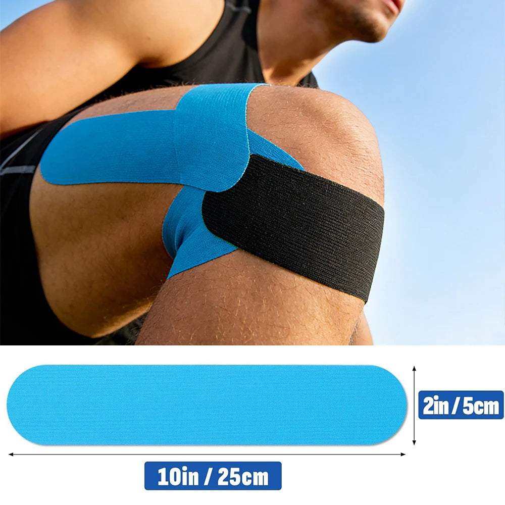 10/20/30Pcs Kinesiology Tape Waterproof Elastic Athletic Tape, Knee Support Muscle Pain Relief for Gym,Run,Tennis,Swim,Football