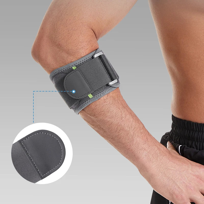 1pc Adjustable Elbow Support Brace, Compression Elbow Strap with Stabilizing Support for Tennis, Basketball, Golf, Gym & Sports