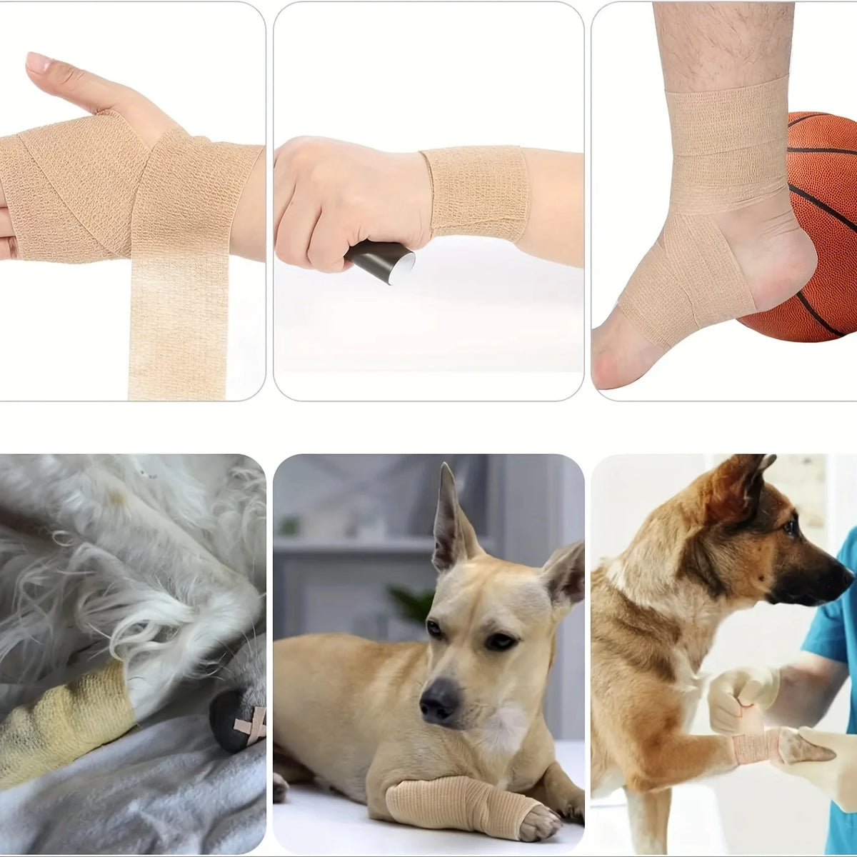 Sports Bandage Breathable Self-Adhesive Packing Elastic Bandage Pet Tape Sports Wrist Finger Joint Knee
