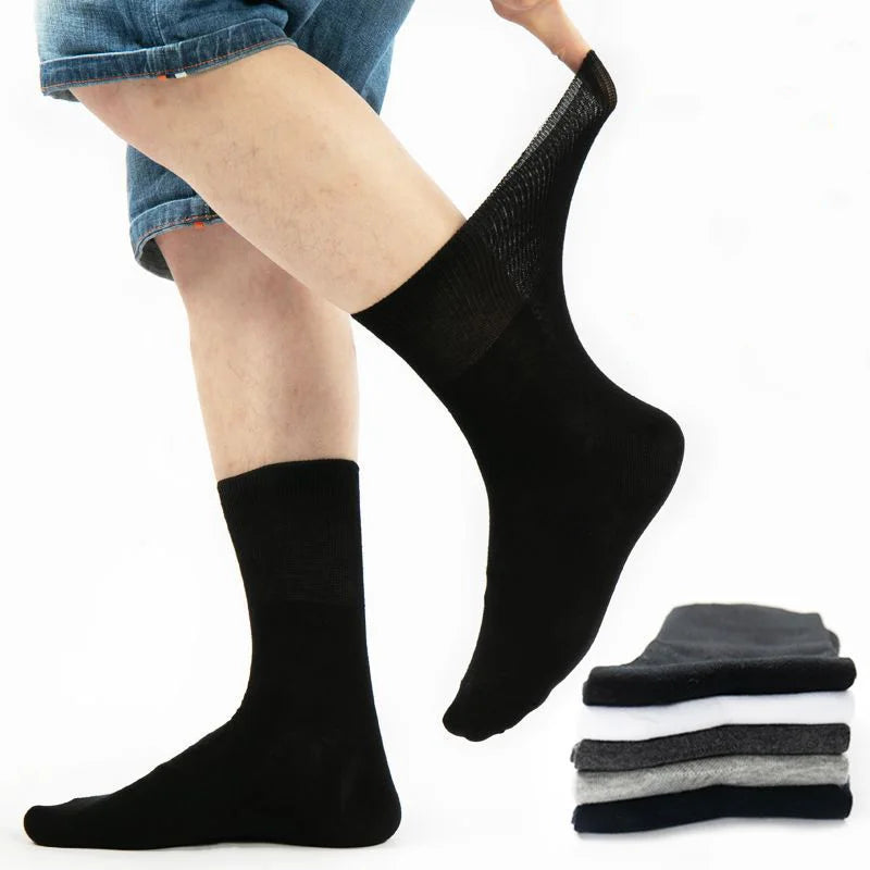 3 Pairs Plus Size EUR 45-50 Prevent Varicose Veins Socks Mens Diabetics Patients Cotton Loose Mouth Sock Man Women Comfort Meias