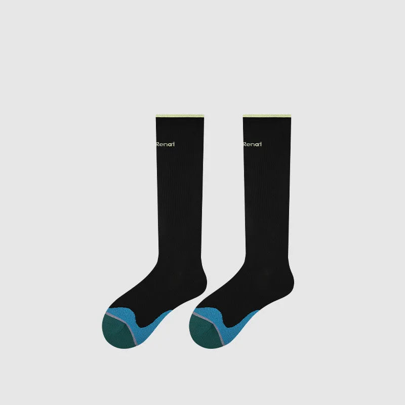 Women's Summer Autumn Thin Mid-Calf Compression Socks Anti-Slip Breathable Seamless for Yoga Running Fitness Hiking for Lady