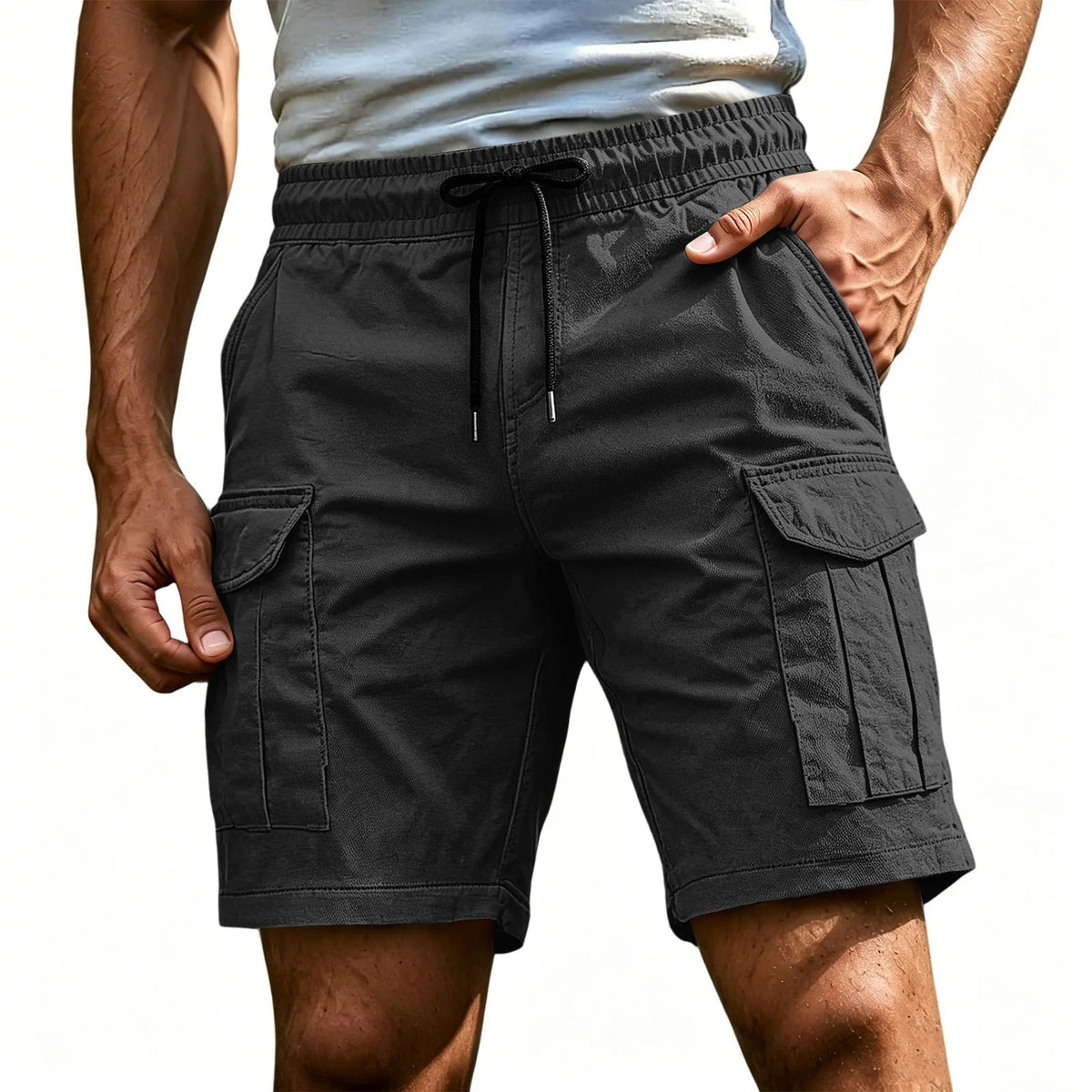 2026 New Cargo Knee Shorts Men Sports Casual Bermuda Shorts Plus Size Cotton Half Pants Golf Straight Running Gym Shorts Pants
