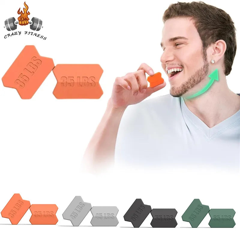 2Pcs Jawline Exerciser Face Masseter Silicone Jaw Exerciser Ball Double Chin Eliminator For Men & Women Face Chin Cheek Lifting