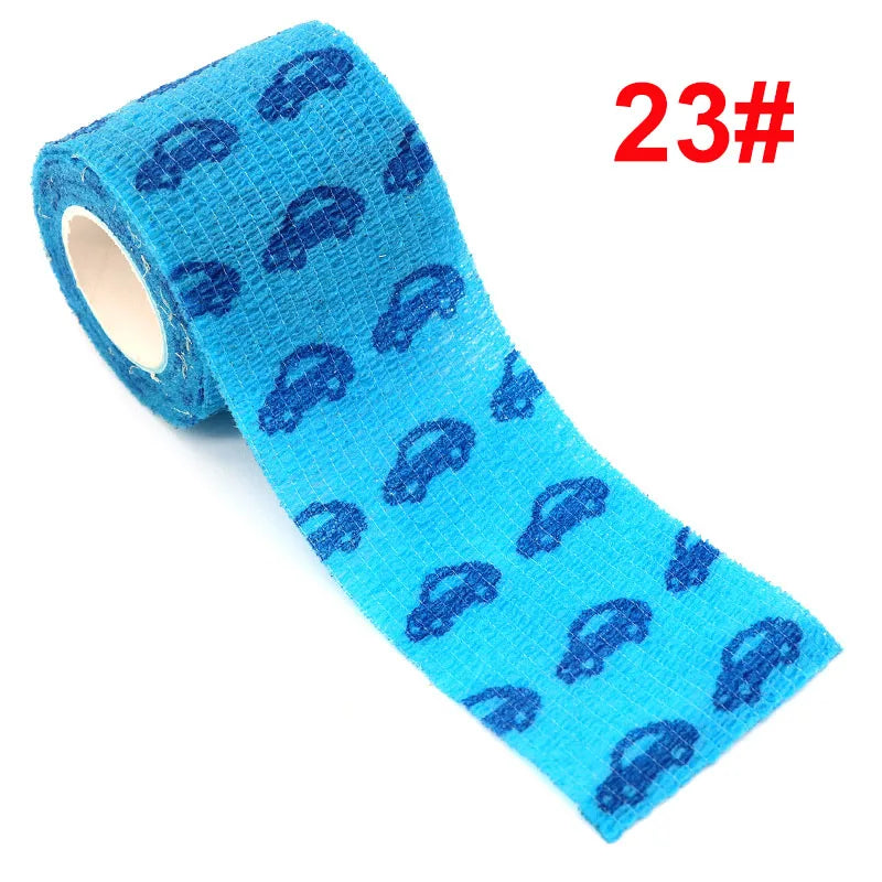 1 Pcs Printed Therapy Elastic Bandage Bands 4.8m Sports Colorful Self Adhesive Wrap Tape for Finger Joint Knee Animal Pet