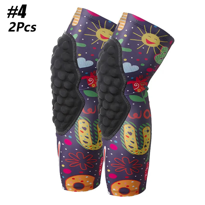 1/2Pcs Honeycomb Knee Support Knee Pads Brace Leg Sleeve Calf Compression Knee Protection For Kids Child Sports Football