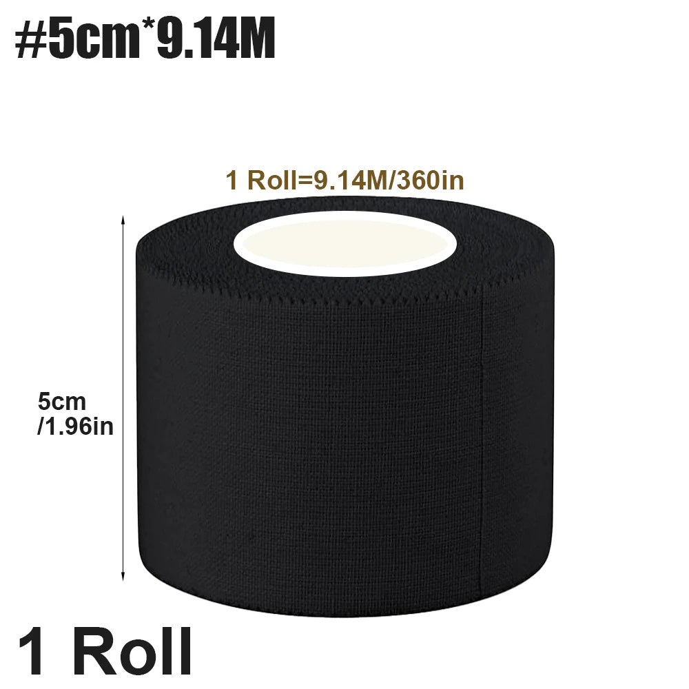 1 Roll OK TAPE Pre Wrap Tape - Athletic Foam Underwrap for Sports, Protects Ankles Wrists Hands and Knees, Black