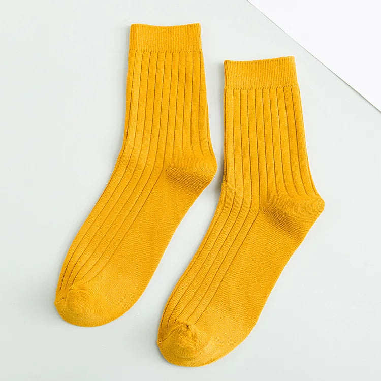 Autumn Winter Pure Color Mens Socks Cotton Warm Black and White Happy Socks Male Gifts for Men EUR 39-44 387