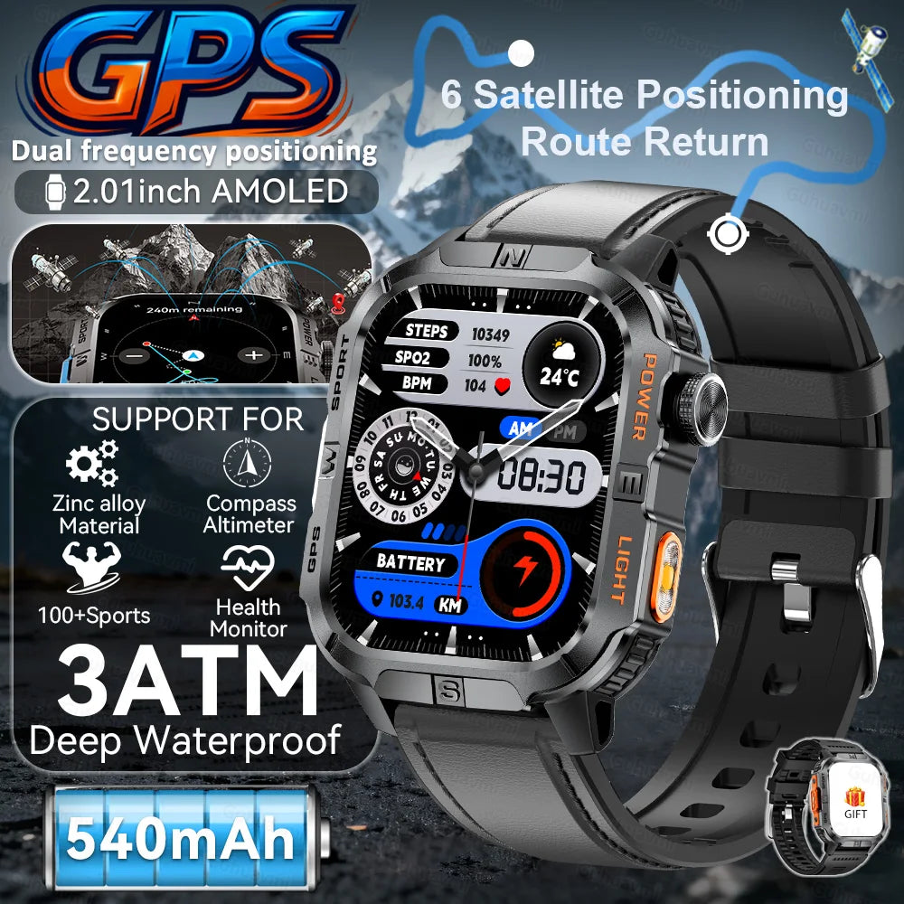 New Military Grade Smart Watch Men 2.01