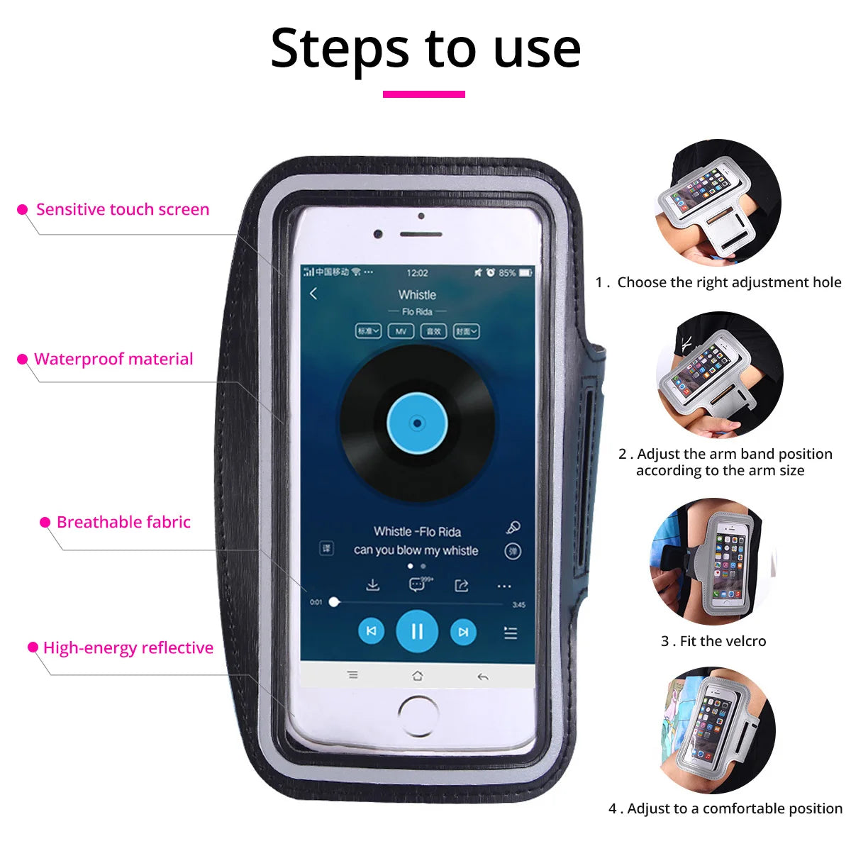 ANKNDO Outdoor Sports Phone Holder Armband Case for Samsung Gym Running Phone Bag Arm Band Case for iPhone 14 13 12 Pro Max