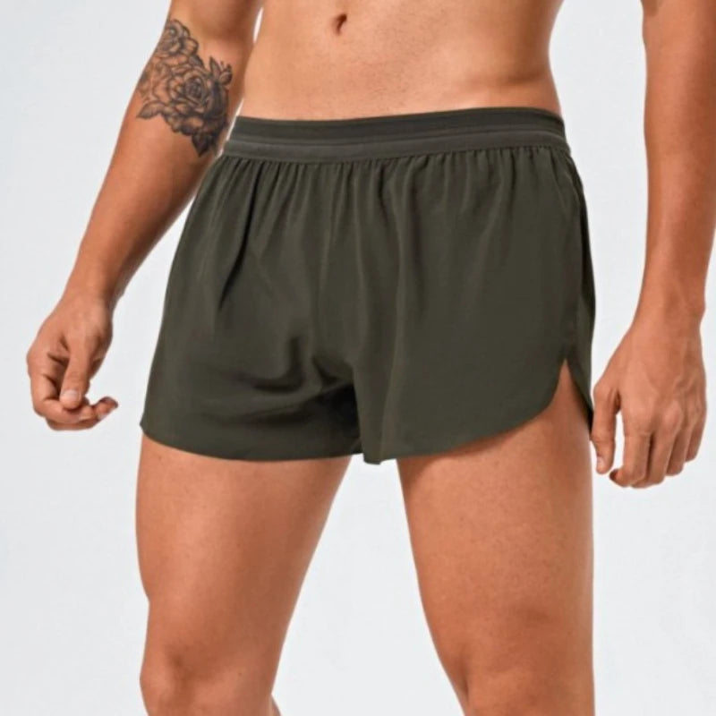 Men Marathon Racing Gym Sports Shorts Anti-escaping Lining Quick Dry Workout Training Fitness Jogging Short Arrow Pants