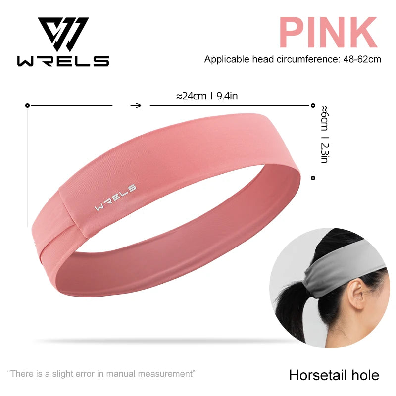 WRELS Sports Headband Running Fitness Sweatband Elastic Absorbent Sweat Cycling Jog Tennis Yoga Gym Head Band Hair Bandage