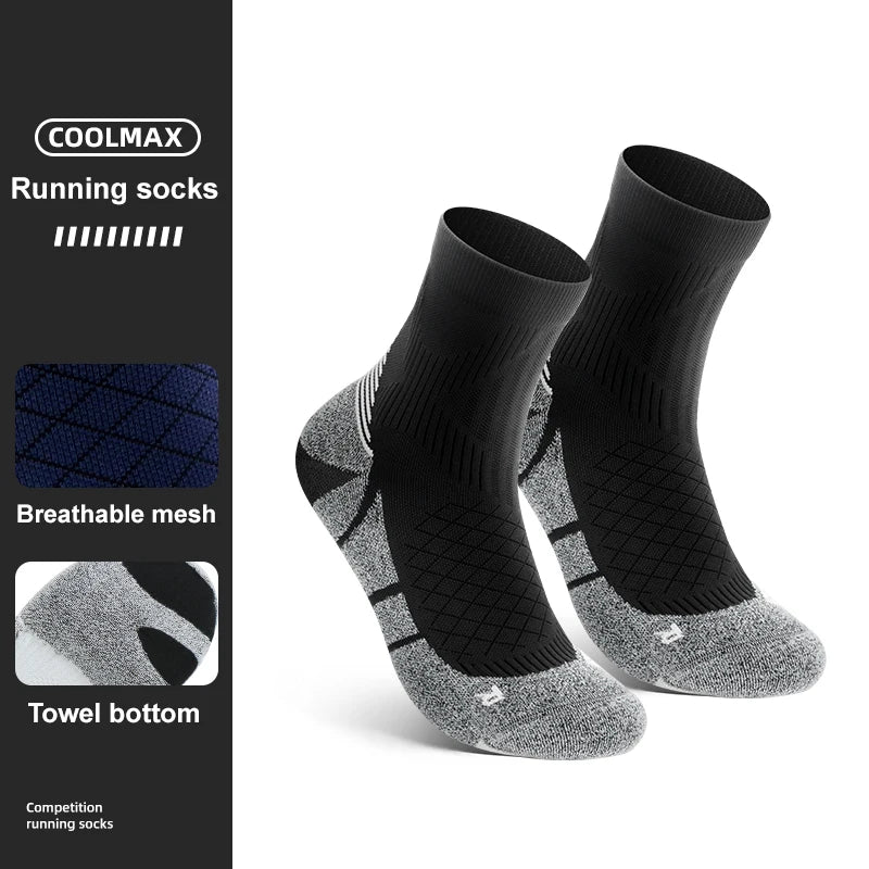 WRELS Men Coolmax Sports Socks Riding Cycling Basketball Running Sport Sock Summer Hiking Tennis Ski Man Women Bike Bicycle Slip