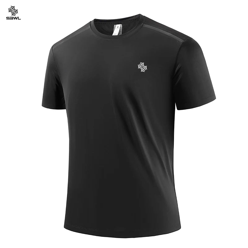 SBWL 2026 Summer Men's New High Quality Outdoor Fitness Running Breathable T-Shirt Fashion Light Fast Dry Short Sleeve Tops