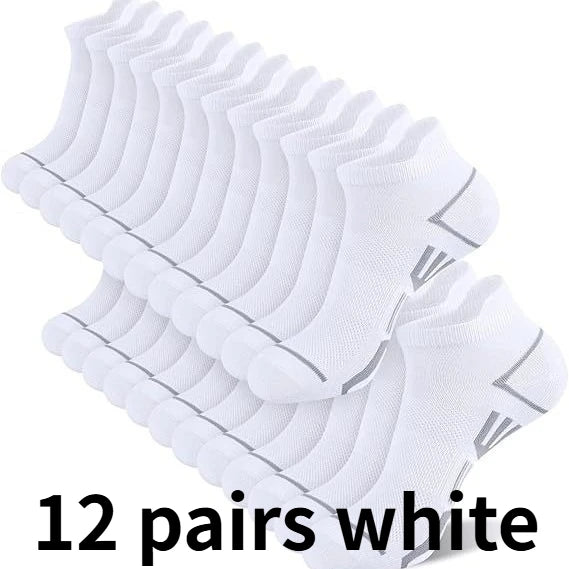 1/6/12 Pairs Men's Ankle Socks With Heel Tab Athletic Low Cut Short Socks Casual Breathable Sports Socks for Men