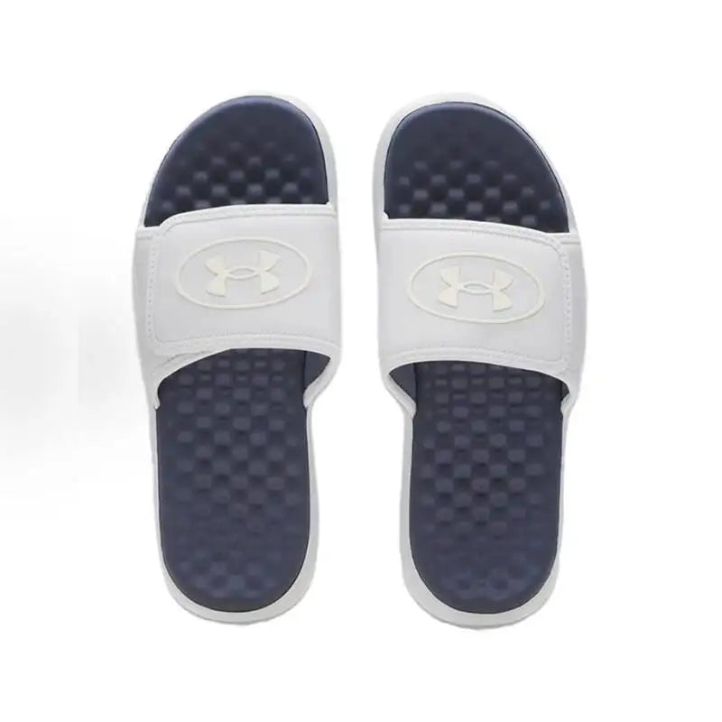 Under Armour Ignite Pro 8 Versatile, Black White Casual Sport Slides Cushioned Thick Sole Non-Slip Slippers for Gym Beach