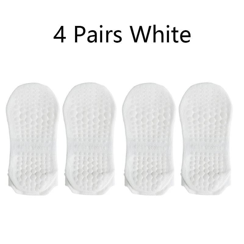 4 Pairs Non Slip Yoga Socks Women Cotton Low Cut Pilates Socks Gym Fitness Dance Sport Floor Short Grip Socks