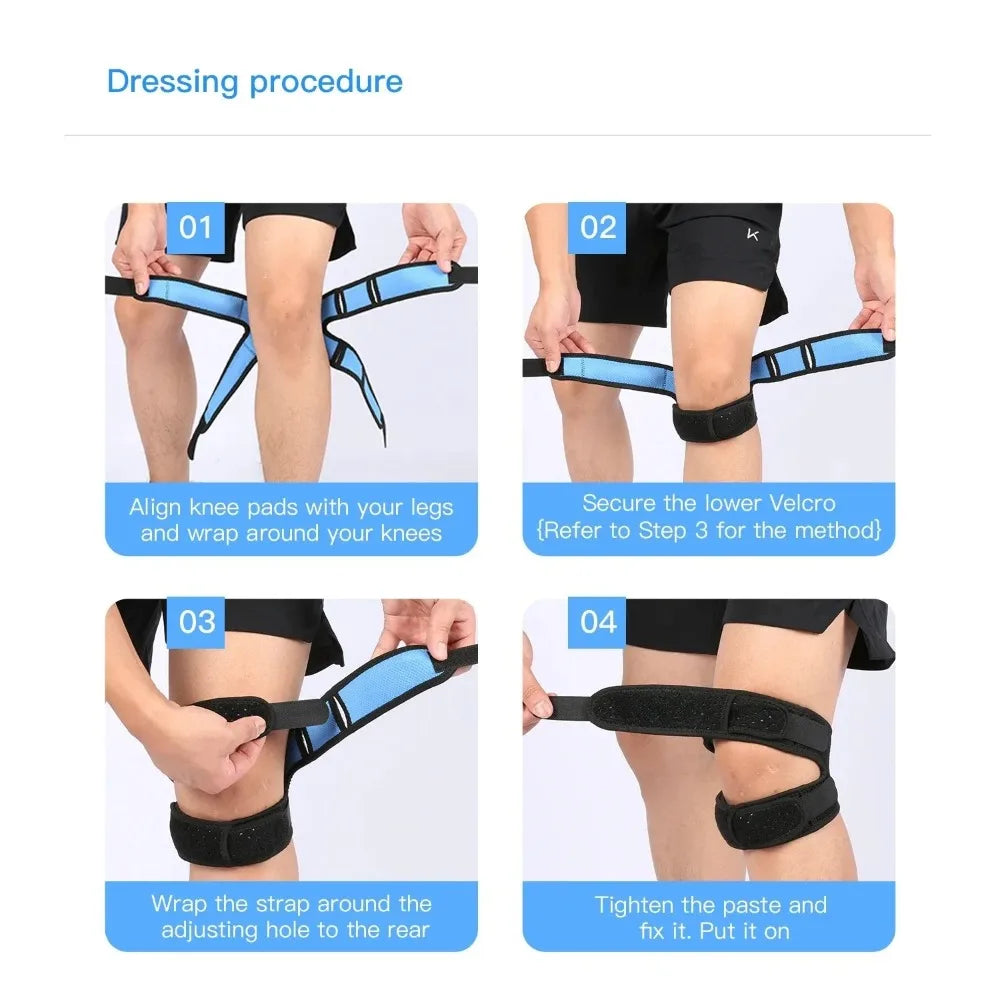1PC Patellar Tendon Support Strap Knee Braces for Men and Women Kneeain Relief Adjustable Knee Strap for Running Basketball etc.
