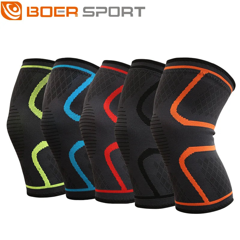 Knitted Sports Knee Pads, Running Basketball, Cycling Fitness, Anti Slip, Breathable Nylon Knee Pads for Men and Women