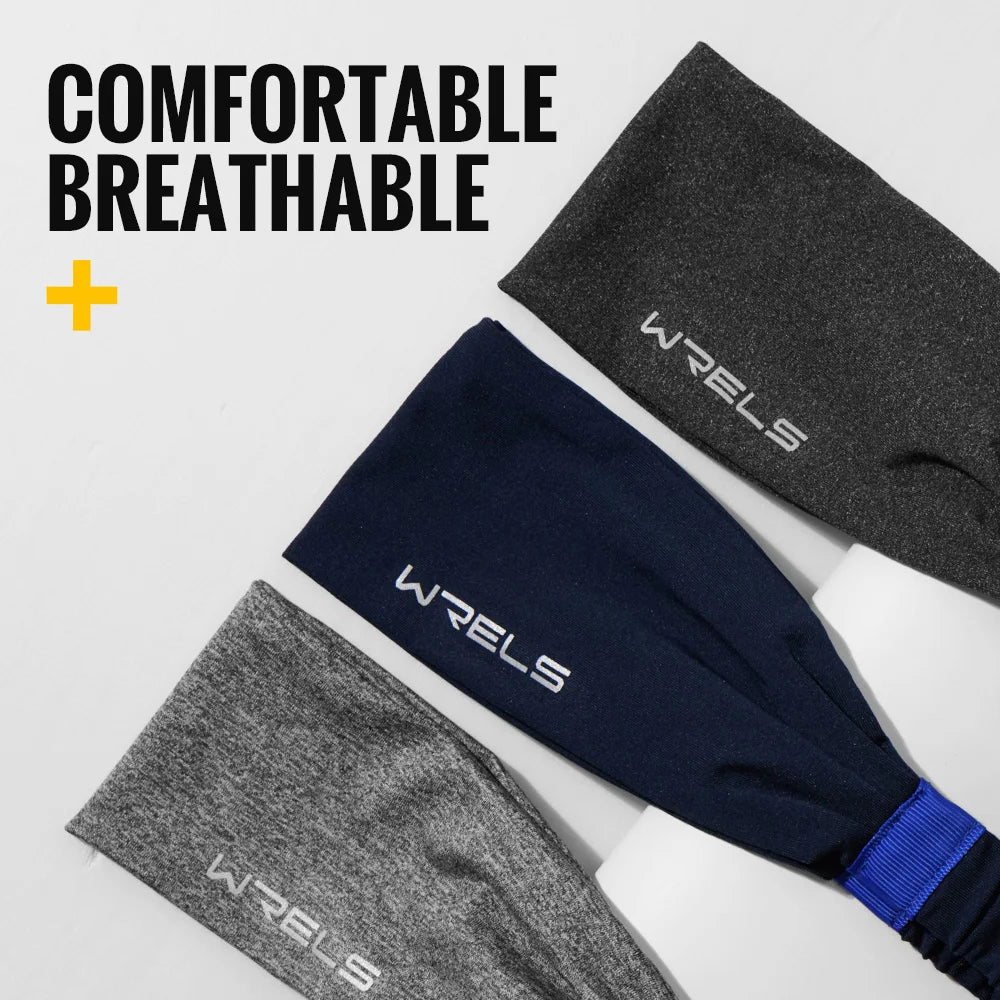 WRELS Sports Headbands for Men Women Elastic Sweatbands Non Slip Hair Bands for Gym Yoga Running Fitness Outdoor Sports Headband