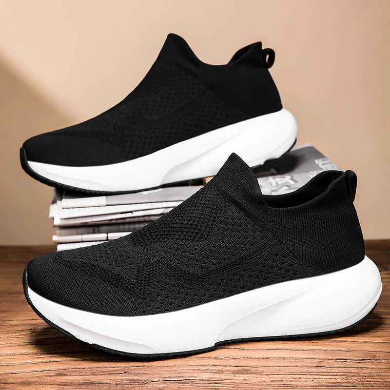 Breathable sports shoes for men and women in summer new mesh walking shoes leisure socks soft-soled comfortable running shoes 45